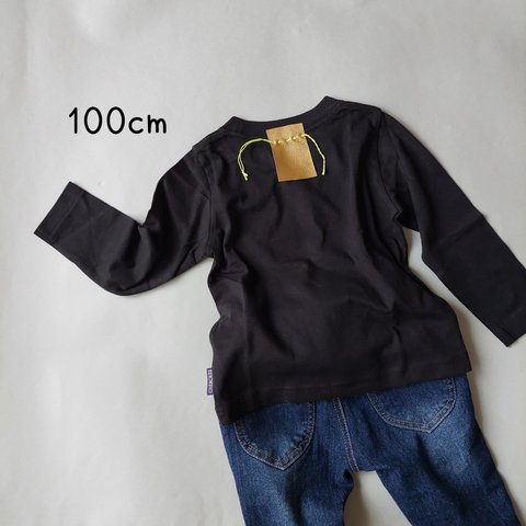 １点のみ　ブラック長袖Tシャツ(ゴールドタグYE 100cm)　ロンT　長袖　キッズ　子供服