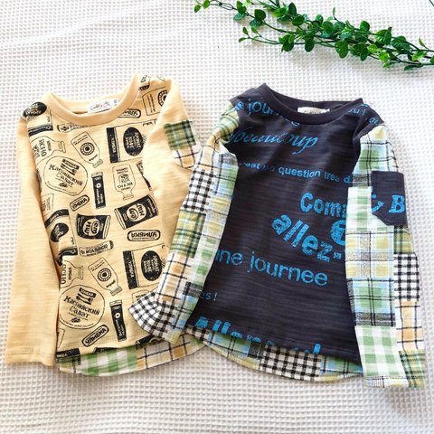 重ね着風のカッコイイ長袖Ｔシャツ☆100サイズ