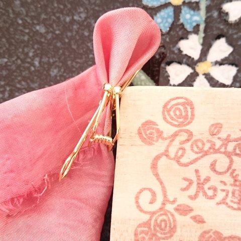 軽め羽二重 桜色多色むら染め 100センチ