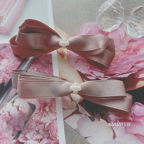 Pearl Elegant Satin Ribbon Hair Pin