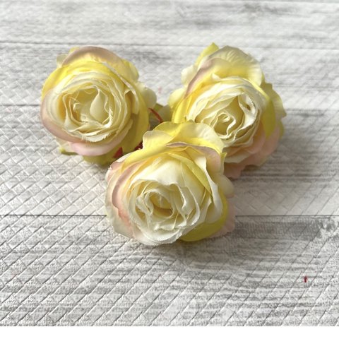 バラ　マーブル　クリーム　造花 アーティフィシャルフラワー　ハンドメイド 材料 素材　花材　パーツ