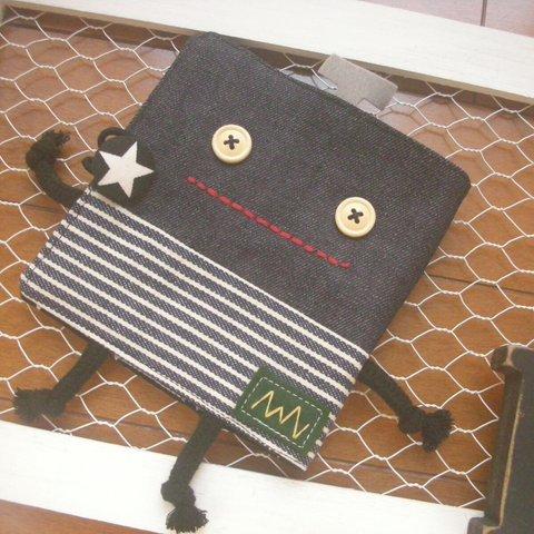 左利きさん用☆携帯用ボックスティッシュケース（折りたたみ/二つ折り）＊ロボットくん④