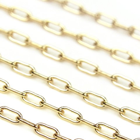 14KGF 長あずきチェーン 2.2mm【10cm販売】(14K-CH53-NAZ22