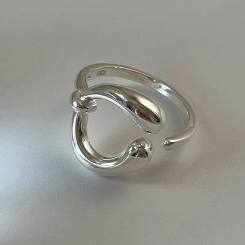 シルバー925  　ニュアンス　　C型　リング　　指輪　silver925 フリーサイズ　大きさ調整可能
