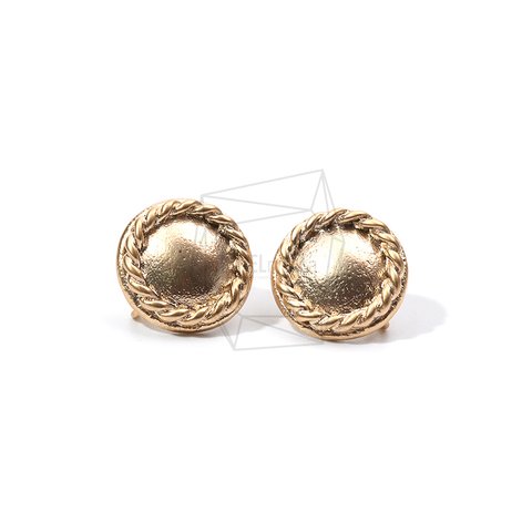 ERG-909-MG【2個入り】ラウンドロープエッジピアス,Round Rope Edge Post Earrings