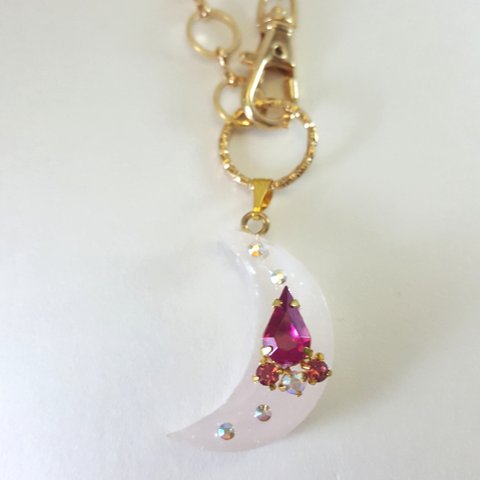 crystal♡bijou pink moonバッグチャーム