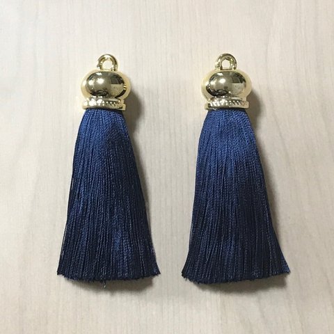 NAVY GOLD FRINGE TASSEL CHARM BEADS PARTS