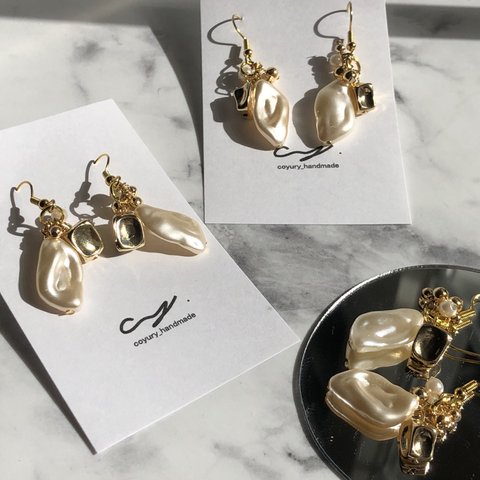 baroque pearl pierce/ earring