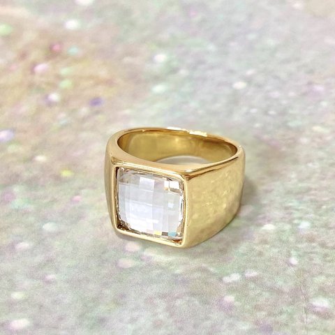 square swarovski ring