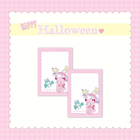 A7メモ☆Halloweenチェックくま＆こうもり 40枚入