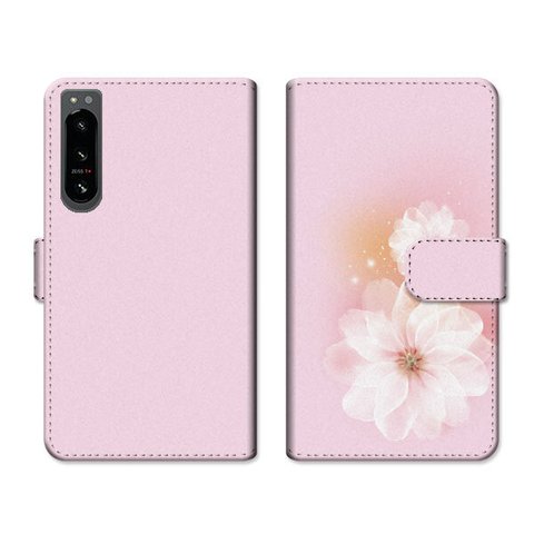 XPERIA AQUOS Galaxy iPhone 手帳型ケース カメラ穴対応 / Pastel Flower type2 m-505