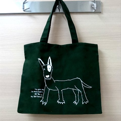 Bull Terrier キャンバス☆トート （グリーン）