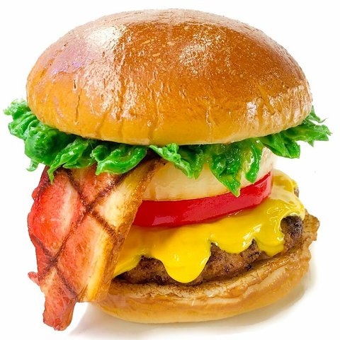【食品サンプル】クラシック厚切りベーコンハンバーガー