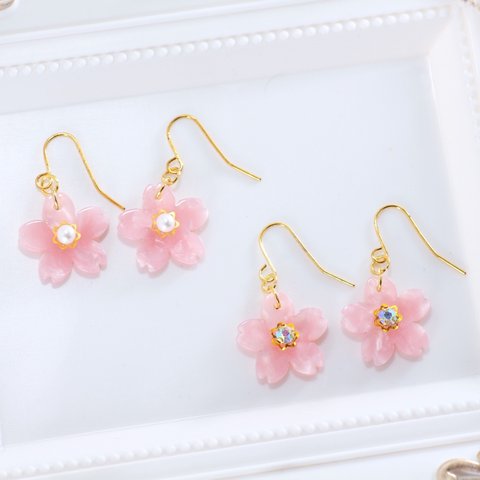 ふんわり桜のピアス🌸