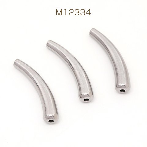 M12334  6個  ステンレス製 メタルパイプパーツ シルバーカラー 6×30mm  3X（2ヶ）