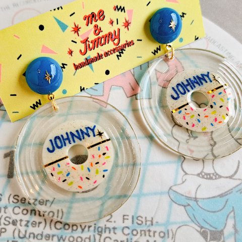 The 80’s for Johnny レコード ピアス・イヤリング【Clear Vinyl】