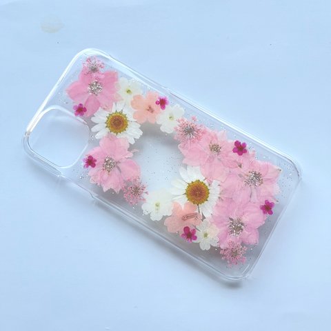 【ほぼ全機種対応スマホケース❁】押し花スマホケース NO.802 押し花＆レジン