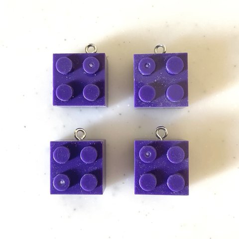 Purple Square Block Pendant Tops