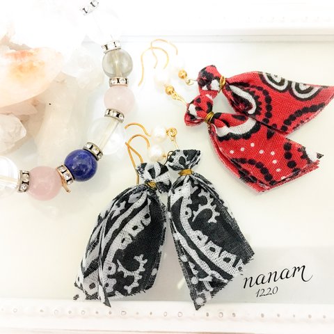 バンダナ♢パールピアス