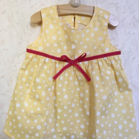 【サマーSALE】黄色の花柄ワンピース80