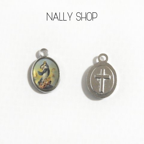 【10個】15mm×10mm Virgin Mary Charm〜無原罪の御宿り〜【M-192】