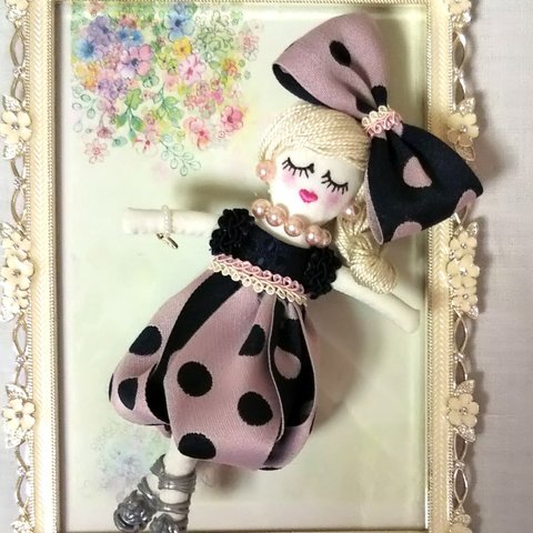 ピンクリップ💄💋✨ルルベちゃん®️リバーシブルのドットりぼん のバルーンスカート👗