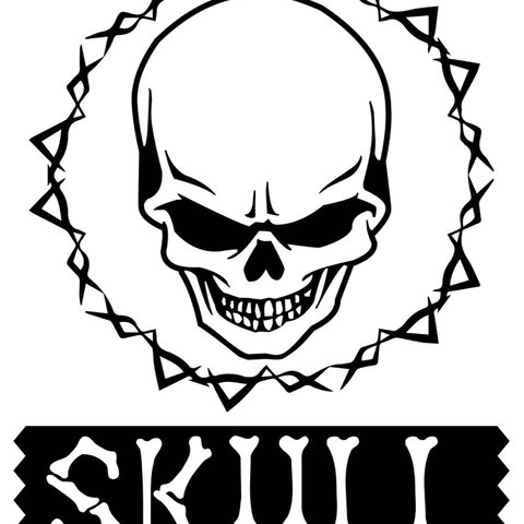 (小) カッティングシート 骸骨 ドクロ SKULL ステッカー アクセサリー