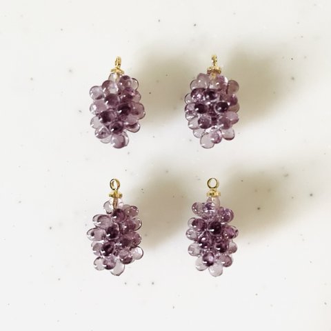 Clear Purple Grapes Pendant Tops