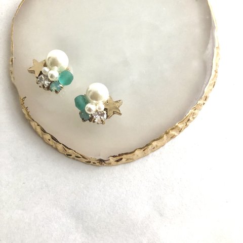 送料込⭐︎星のイヤリング♡ピアス♡ジルコニア✖️mint