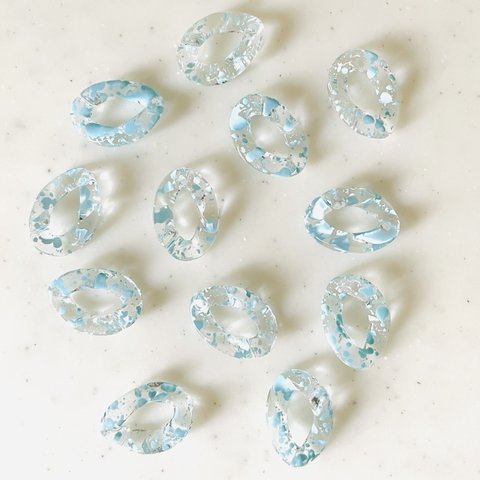 Clear Light Blue Splashed Chain Connector