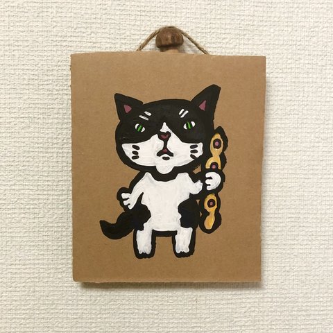 【送料無料】 ダンボール原画   「エピ好き猫」