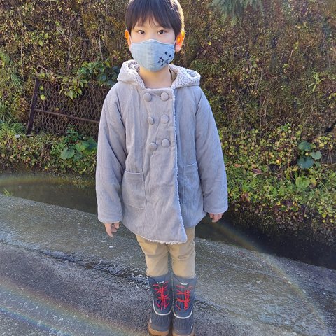  小人コート　子供服　グレー