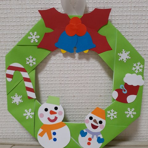 手作り折り紙リース★クリスマス
