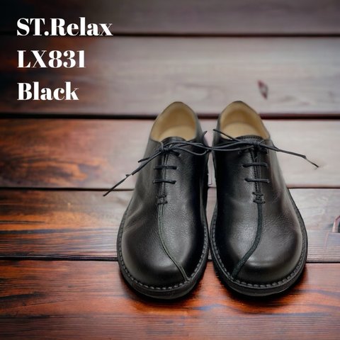 体に優しいコンフォートレザーシューズ<ST.Relax>LX831 ／本革／ハンドメイド／内羽根／モカ縫い／宮城興業製／高反発インソール／外反母趾／修繕修理／