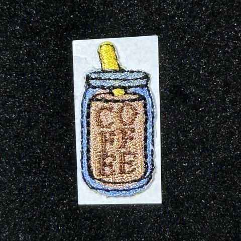 ★刺繍シール／ステッカー　ワッペン★　コーヒー　ジャー　Coffee Jar