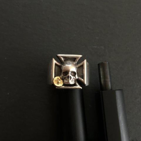 Iron Cross Skull Ring