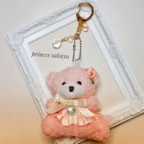 くま🐻モコ❤️デコ✨ぬいぐるみキーホルダー✨