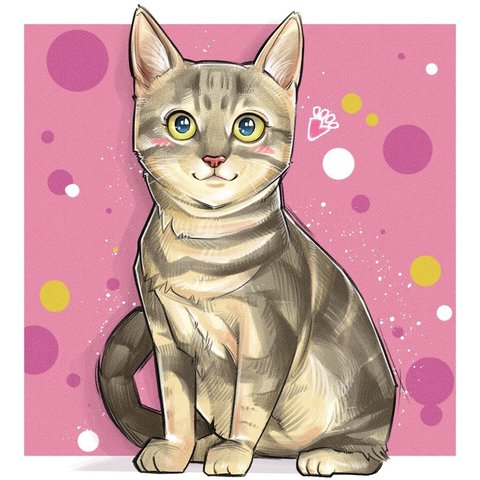 似顔絵【ペット】オーダーメイド　猫