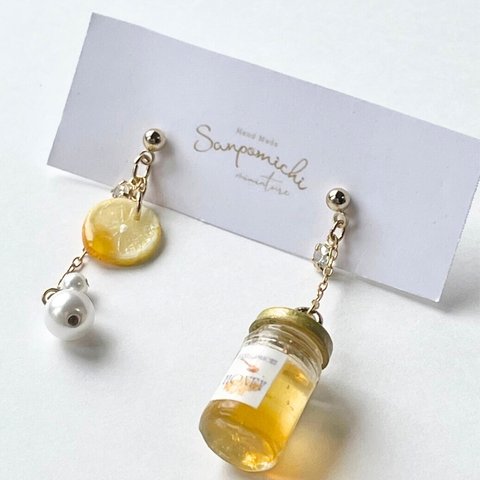 ハニー🍯レモン🍋ピアス💗　ピアス/イヤリング＊ノンホール樹脂