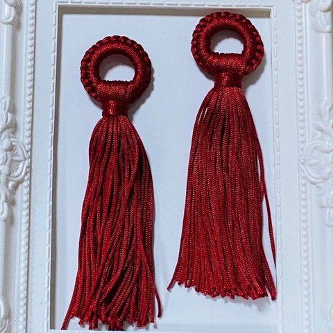 BORDEAUX RING HOOP TASSEL PARTS