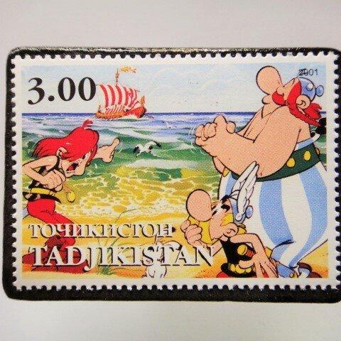 タジキスタン　切手ブローチ4651