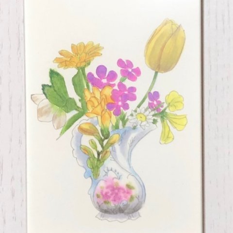 春の黄色いお花たち イラスト 原画