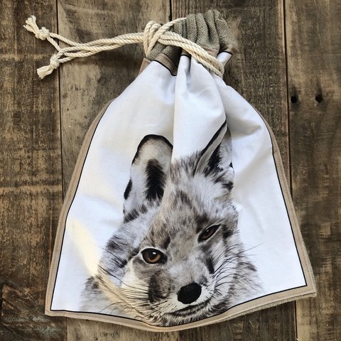 animal drawstring bag(fox)