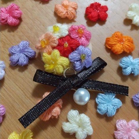 ☆刺繍花☆ヘアゴム