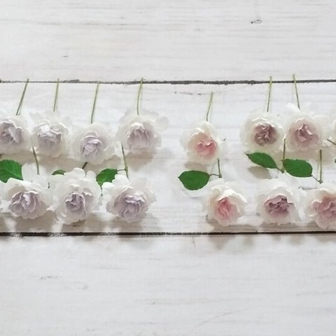 素材♡薔薇＊ｶﾞﾌﾞﾘｴﾙ ～淡い青紫色のみ ♡ﾐﾆ布花 ♡ﾐﾆﾁｭｱ