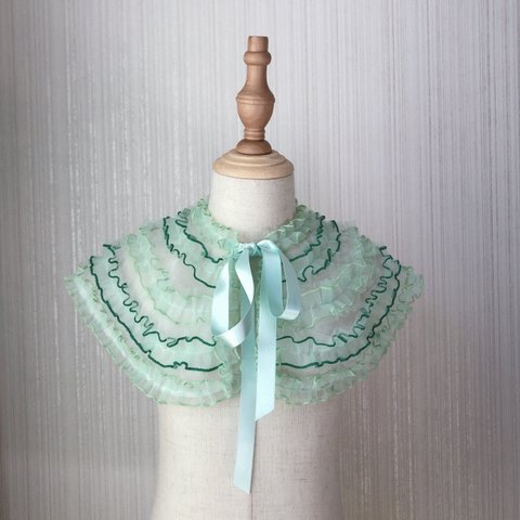 tulle frill collar (green)