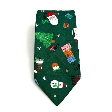 大人用ネクタイ（クリスマス•緑)