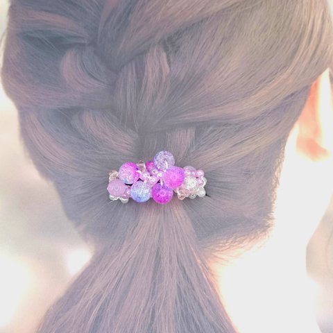 大人パープルのヘアゴム