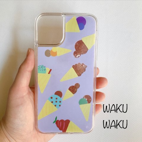 🍦アイス グリッターケース iPhone11  