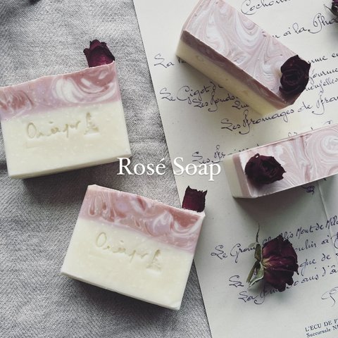 【SALE】薔薇石鹸　Rosé  Soap　バラ石鹸　手作り石鹸 ハンドメイド石鹸　雑貨石鹸【1個】